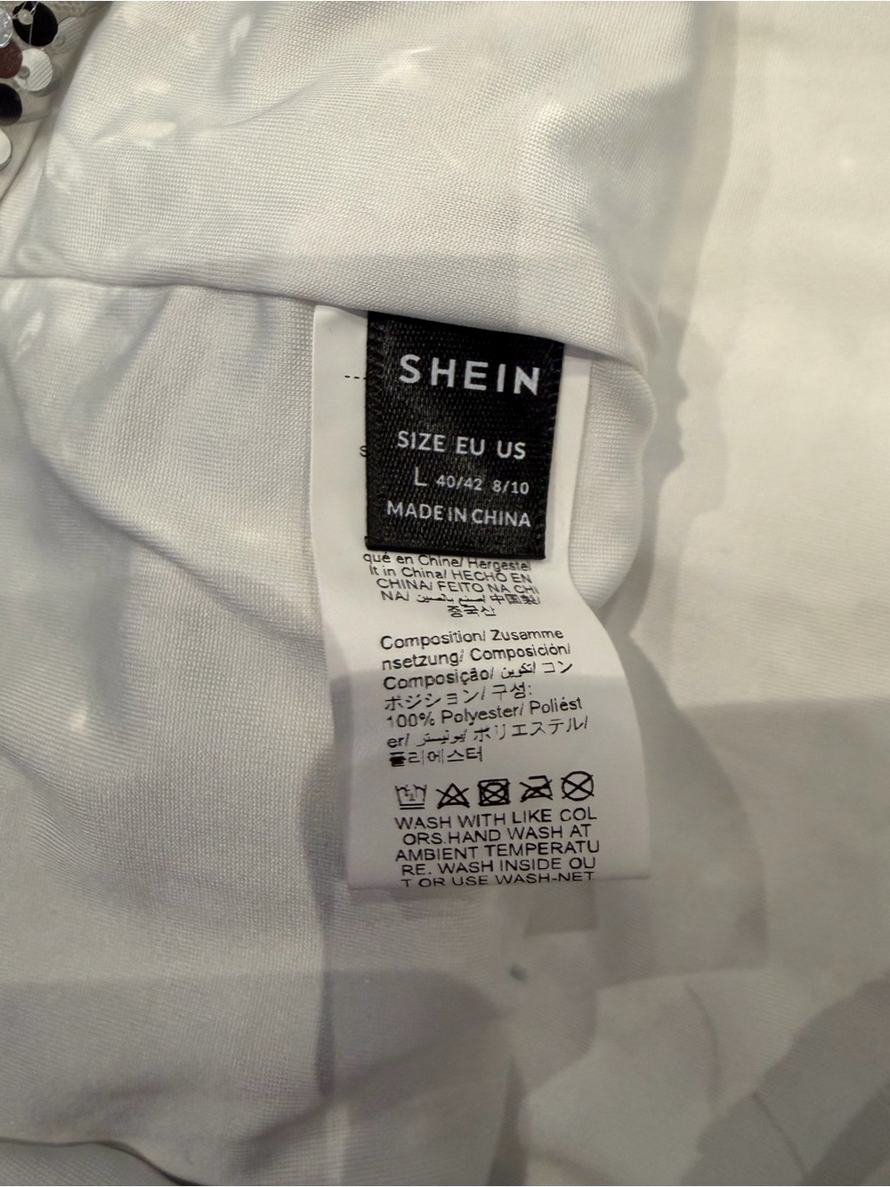 SHEIN Silver Sequin Mini Skirt - Shimmer Disc Detail - Picture 4 of 4